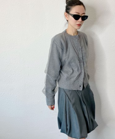 Grey Organza Cardigan #241236